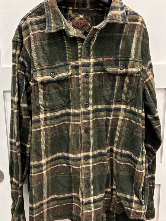Orvis Other - Orvis Olive and Brown Plaid Wool Shirt Jacket